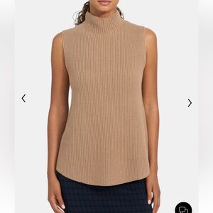 Theory Tan Sleeveless Shell Cardigan Wool Cashmere Size M